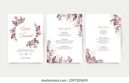 Blushing Blooms Elegant wedding invitation template