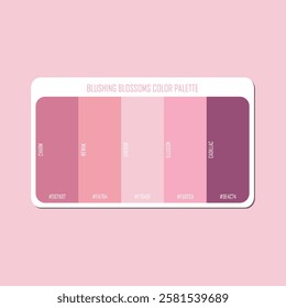 blushing blossoms color palette vector design template