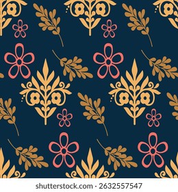 Blushing Botanical Seamless Pattern for Feminine Use Seamless Pattern Vector