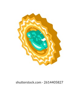 blushing cheeks cute sun character isometric icon vector. blushing cheeks cute sun character sign. isolated symbol illustration