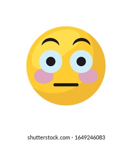 Blushing Emoji Face Flat Style Icon Stock Vector (royalty Free) 1649246083