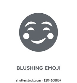 Blushing emoji icon. Blushing emoji design concept from Emoji collection. Simple element vector illustration on white background.