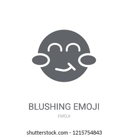 Blushing emoji icon. Trendy Blushing emoji logo concept on white background from Emoji collection. Suitable for use on web apps, mobile apps and print media.