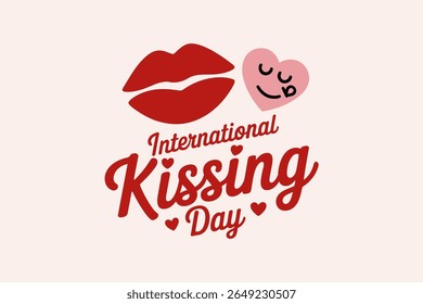 Emoji rubor e beijar lábios desenhos animados arte para beijar dia internacional doce casal amor temático design vetorial