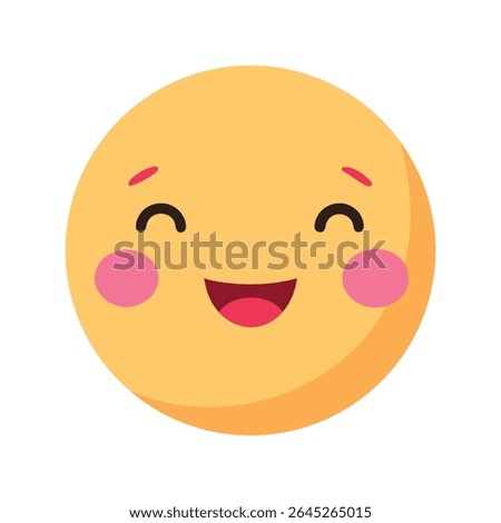 Blushing Emoticon with Cute Pink Cheeks