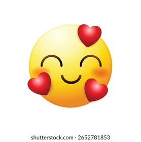 Ilustração de vetor de emoticon rubor isolada.