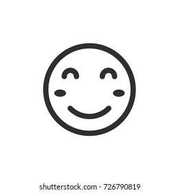 blushing emoticon vector. blushing emoticon outline style design