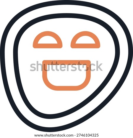 Blushing Face Line Due Icon Design