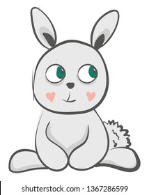 A blushing grey hare vector  