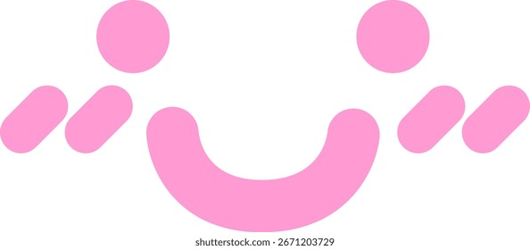 Icono sonrojado de la cara feliz en color de neón brillante