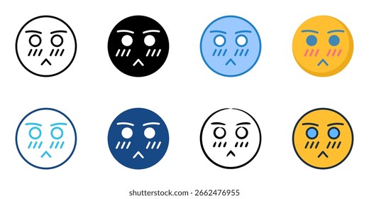 Blushing icon set multiple style collection 
