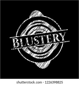 Blustery on blackboard
