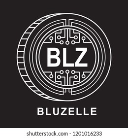 bluzelle coin Cryptocurrency  icon with black background