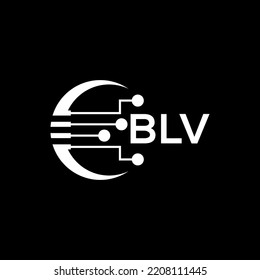 BLV Letter logo black background .BLV technology logo design vector image in illustrator .BLV letter logo design for entrepreneur and business.
