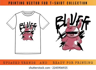 BLVEE BEAR printing, T-shirt Vector Printing Design, Vector Illustration for Tee mockup, ready vector for Tee printing, updated printing for Tee, new print vector for T-shirt
