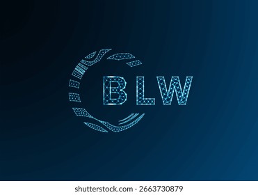BLW diseño de Vector de logotipo de letra de polietileno baja. BLW diseño de logotipo de poliéster inferior. Diseño único del logotipo de baja poli de BLW.