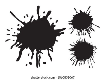 Blyck Paint Splatters.Vector Splashes Set.