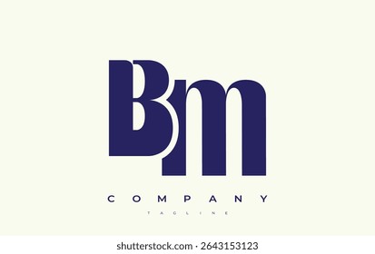 BM Abstract Geometric Logo Design. Modern and elegant logo design with simplistic typography elements, showcasing branding excellence.