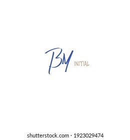 BM B M branch logo with beauty monogram and elegant logo design
