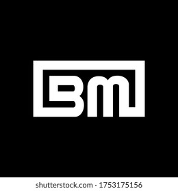 BM, diseño del logotipo de la letra B M. Logo de la carta inicial BM sobre fondo negro.