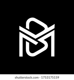 BM, diseño del logotipo de la letra B M. Logo de la carta inicial BM sobre fondo negro.