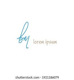 bm branch logo with beauty monogram and elegant logo design
