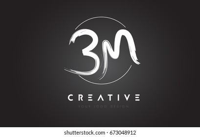 BM Brush Letter Logo Design. Artistic Handwritten Brush Letters Logo Concept Vector.