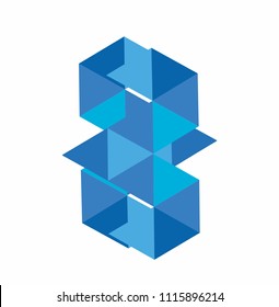 BM, BW, GM, GW initials triangle blockchain logo