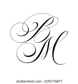 Bm Calligraphy Monogram Initial Letters Logo Stock Vector (Royalty Free ...