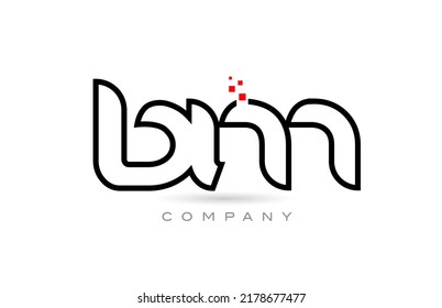 Diseño combinado de iconos de la letra del alfabeto conectada a BM con puntos y color rojo. Plantilla creativa para empresas y empresas