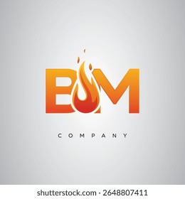 BM Creative Fire Letter Logo Design