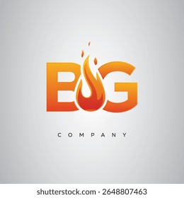 Design do logotipo da letra de fogo criativa da BM