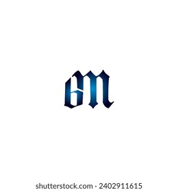 BM creative modern letters logo design template