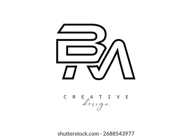 Diseño de logotipo de monograma creativo de BM-Concepto de diseño de marca creativa de stock