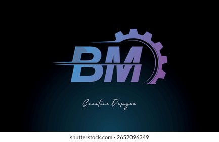 BM Gear Fusion Logo – Industrial Tech-Inspired Letter mark Futuristic Industrial Letter Mark Design for Technology and Engineering Brands.