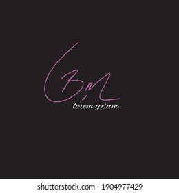 bm handwritten logo for identity