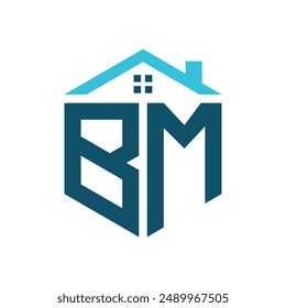 BM House Logo Design Template. Letter BM Logo for Real Estate, Construction or any House Related Business