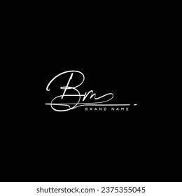 BM Initial  beauty letter handwriting vector logo.