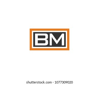 BM initial box letter logo template vector