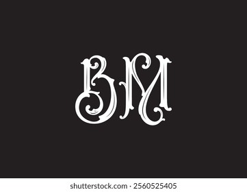 BM initial creative modern minimalist elegant logo design for luxury band company
