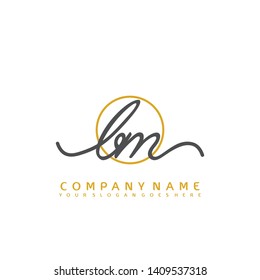BM Initial handwriting logo concept