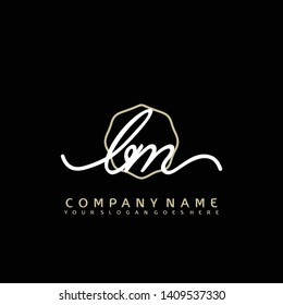 BM Initial handwriting logo concept