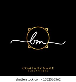 BM Initial handwriting logo template