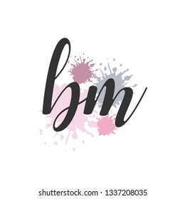 BM  Initial Handwriting logo template vector