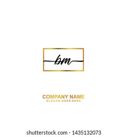 BM Initial handwriting logo template vector