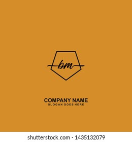 BM Initial handwriting logo template vector