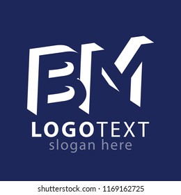 BM initial letter with negative space logo icon vector template