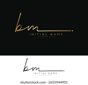 BM Carta inicial assinatura logotipo modelo elegante logotipo de design