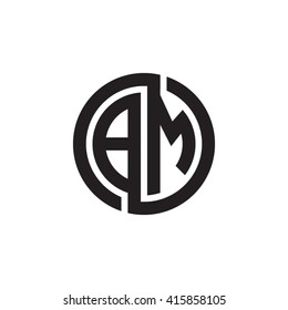 BM initial letters linked circle monogram logo