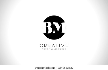 BM initial letters logo design with circle shape